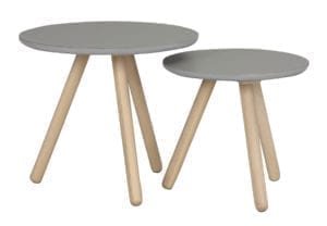 Rowico Hovden pyöreä sivupöytä puinen harmaa pikkupöytä
